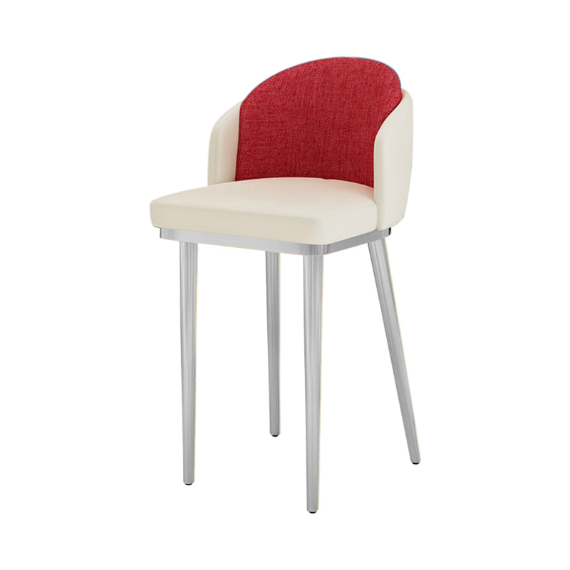Nordic Design Upholstered Bar Stools for Home Armless Low Back Stools with Cushion