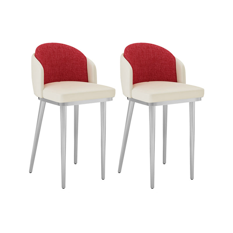 Nordic Design Upholstered Bar Stools for Home Armless Low Back Stools with Cushion