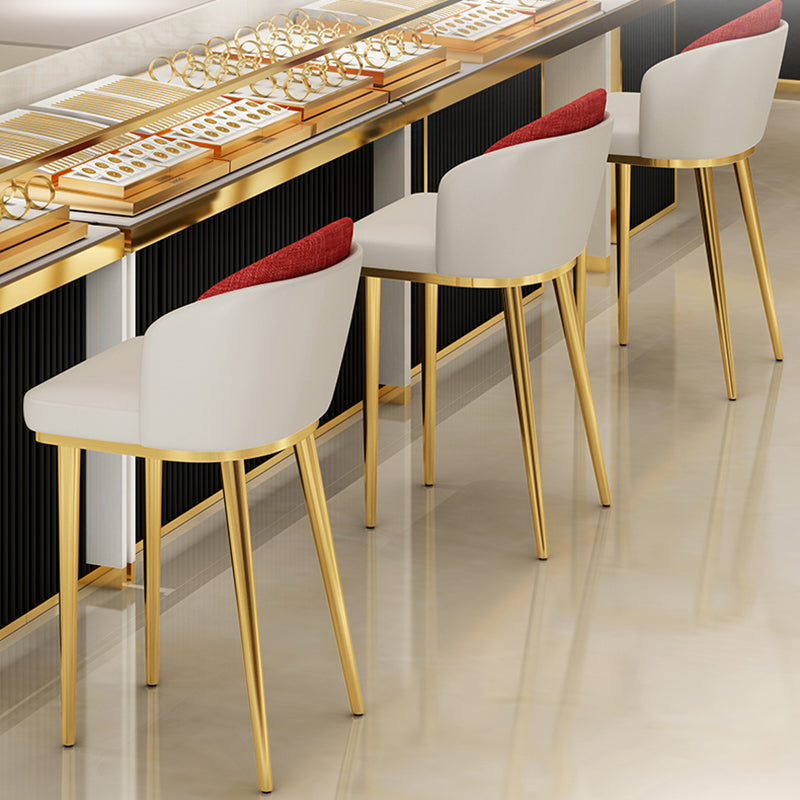 Nordic Design Upholstered Bar Stools for Home Armless Low Back Stools with Cushion