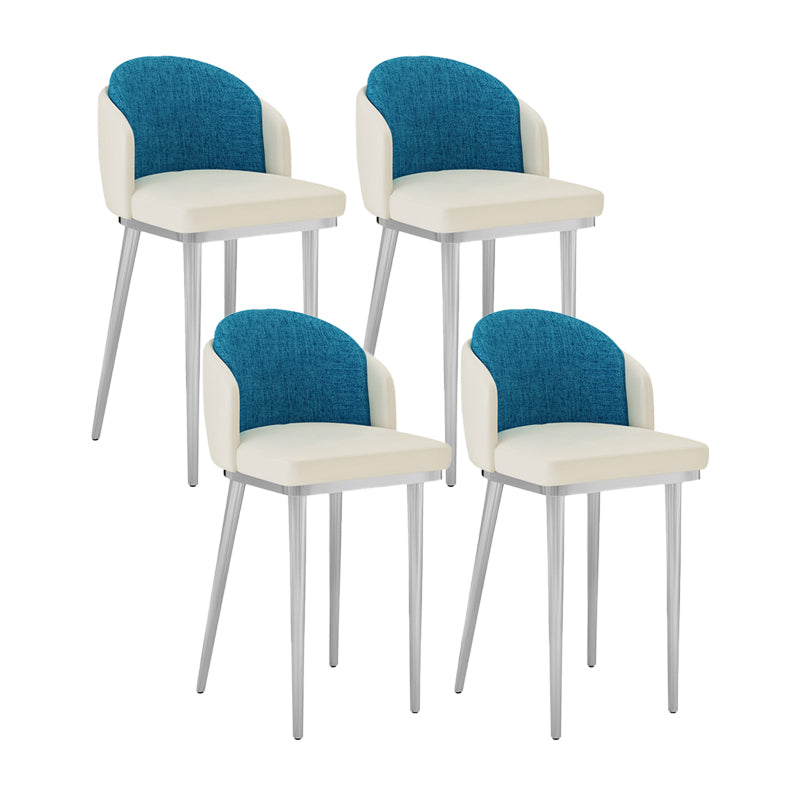 Nordic Design Upholstered Bar Stools for Home Armless Low Back Stools with Cushion