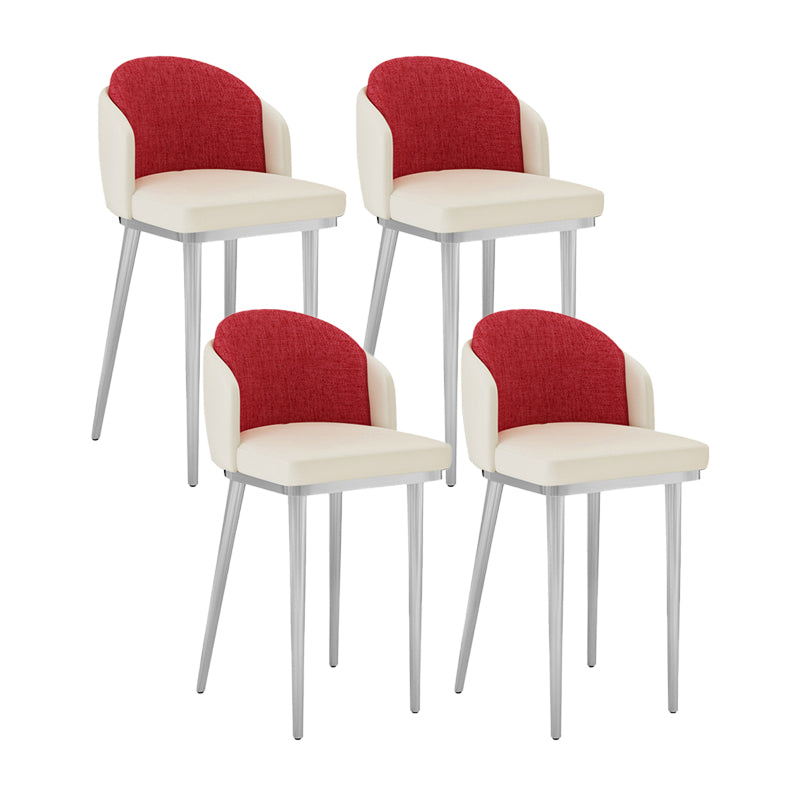 Nordic Design Upholstered Bar Stools for Home Armless Low Back Stools with Cushion