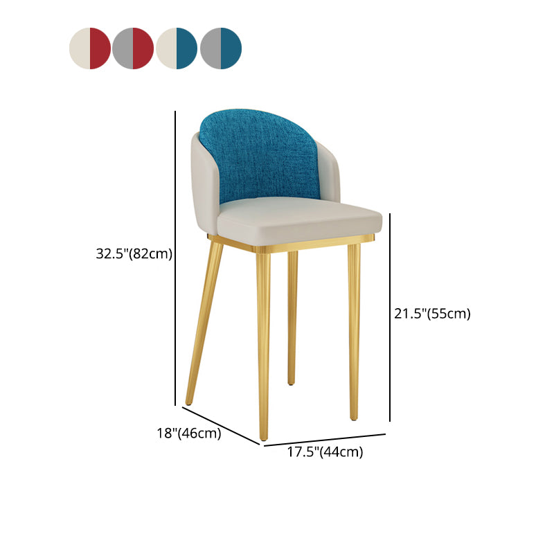 Nordic Design Upholstered Bar Stools for Home Armless Low Back Stools with Cushion