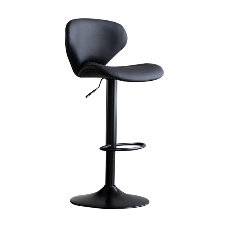 Scandinavian Matte Finish Adjustable Height Swivel Bar Stool Leather Home Stool