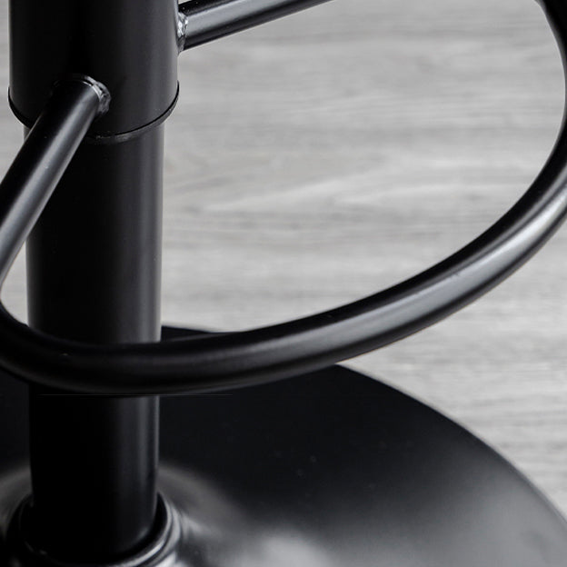 Scandinavian Matte Finish Adjustable Height Swivel Bar Stool Leather Home Stool