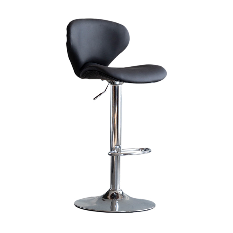 Scandinavian Matte Finish Adjustable Height Swivel Bar Stool Leather Home Stool