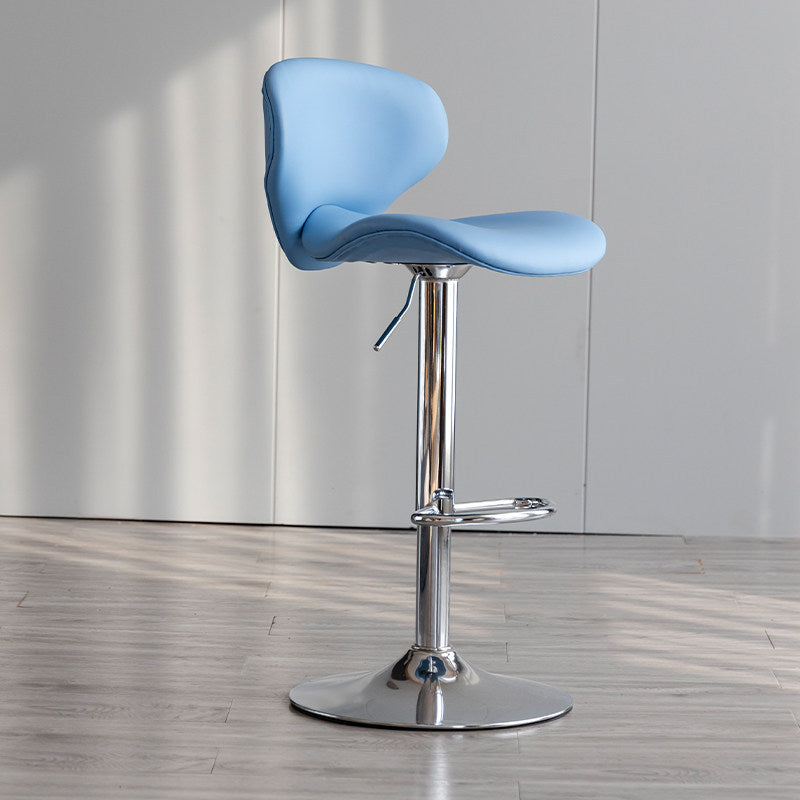 Scandinavian Matte Finish Adjustable Height Swivel Bar Stool Leather Home Stool