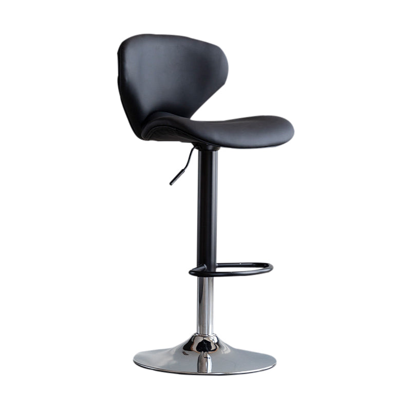 Scandinavian Matte Finish Adjustable Height Swivel Bar Stool Leather Home Stool