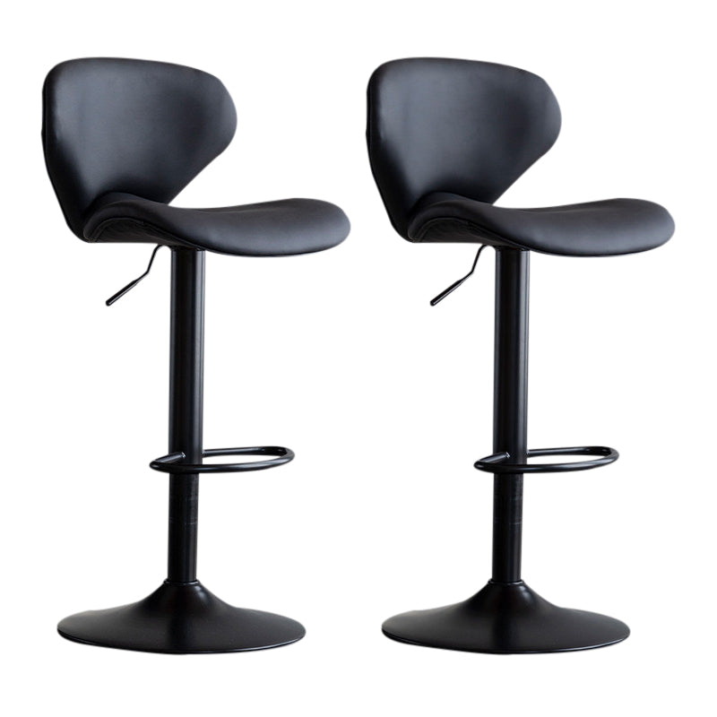 Scandinavian Matte Finish Adjustable Height Swivel Bar Stool Leather Home Stool