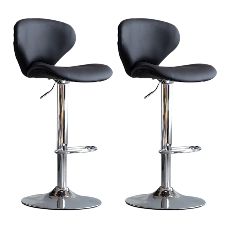 Scandinavian Matte Finish Adjustable Height Swivel Bar Stool Leather Home Stool