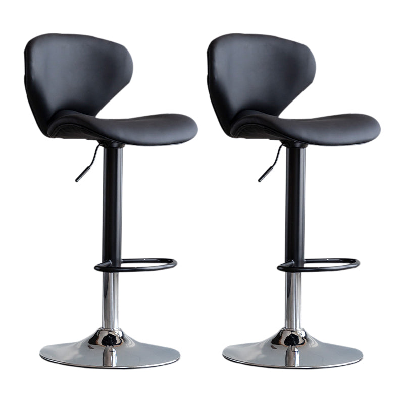 Scandinavian Matte Finish Adjustable Height Swivel Bar Stool Leather Home Stool