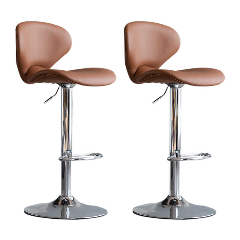 Scandinavian Matte Finish Adjustable Height Swivel Bar Stool Leather Home Stool
