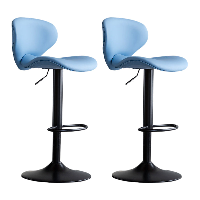 Scandinavian Matte Finish Adjustable Height Swivel Bar Stool Leather Home Stool