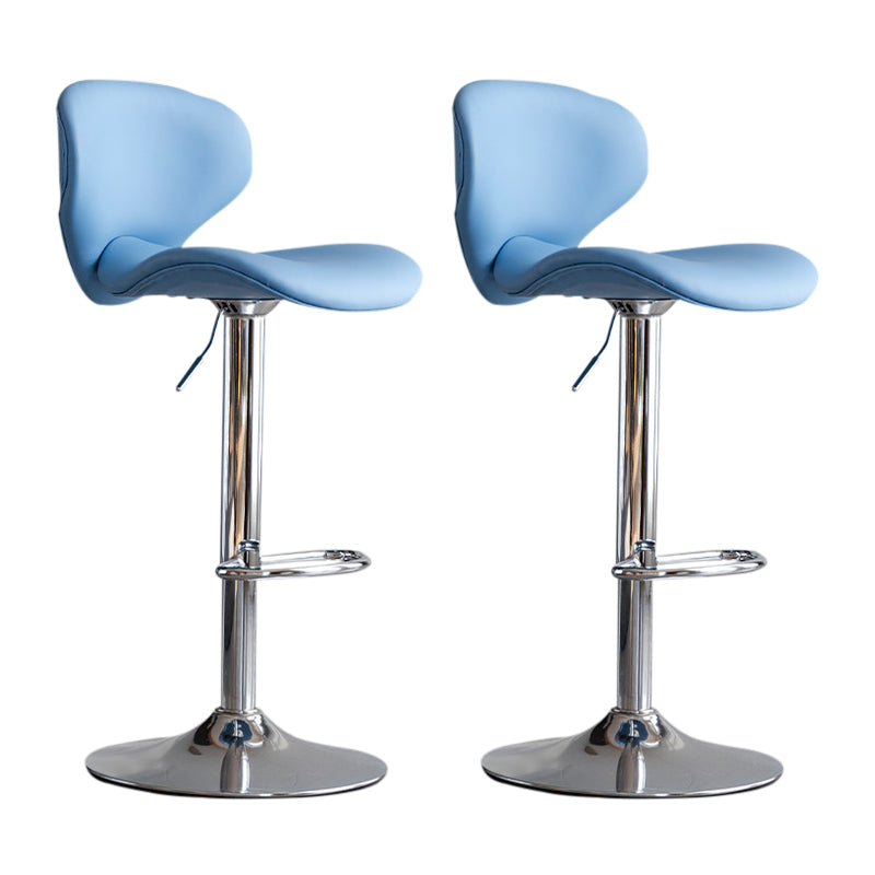 Scandinavian Matte Finish Adjustable Height Swivel Bar Stool Leather Home Stool