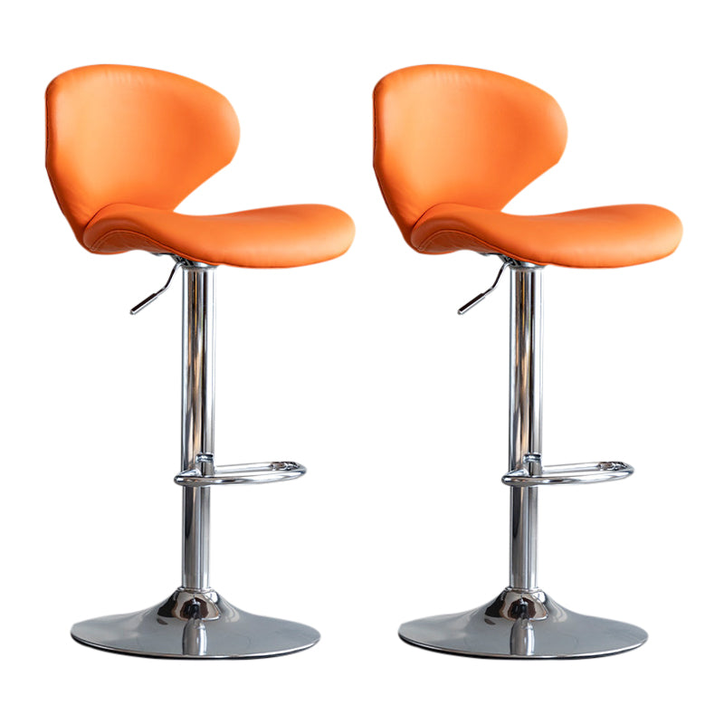 Scandinavian Matte Finish Adjustable Height Swivel Bar Stool Leather Home Stool