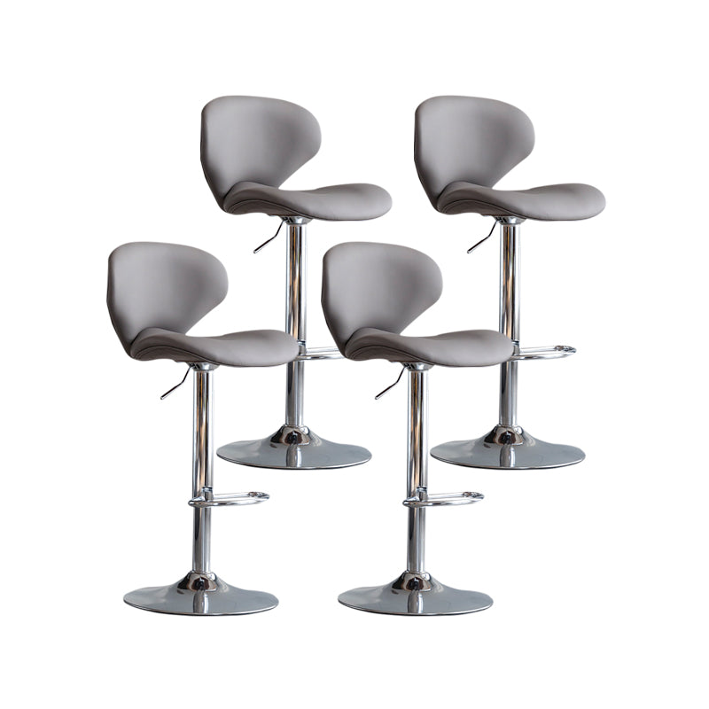 Scandinavian Matte Finish Adjustable Height Swivel Bar Stool Leather Home Stool