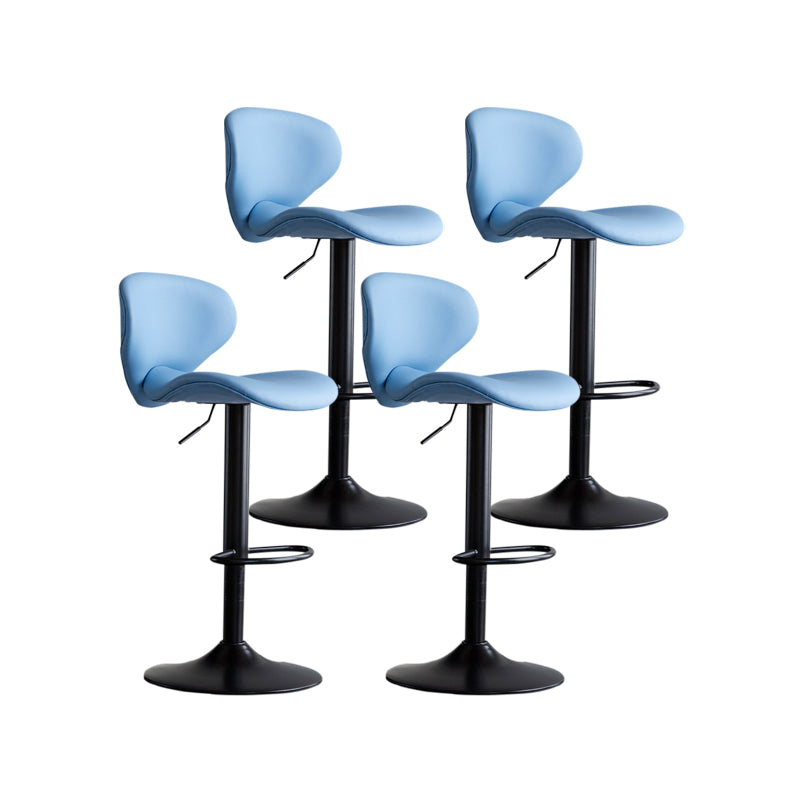 Scandinavian Matte Finish Adjustable Height Swivel Bar Stool Leather Home Stool