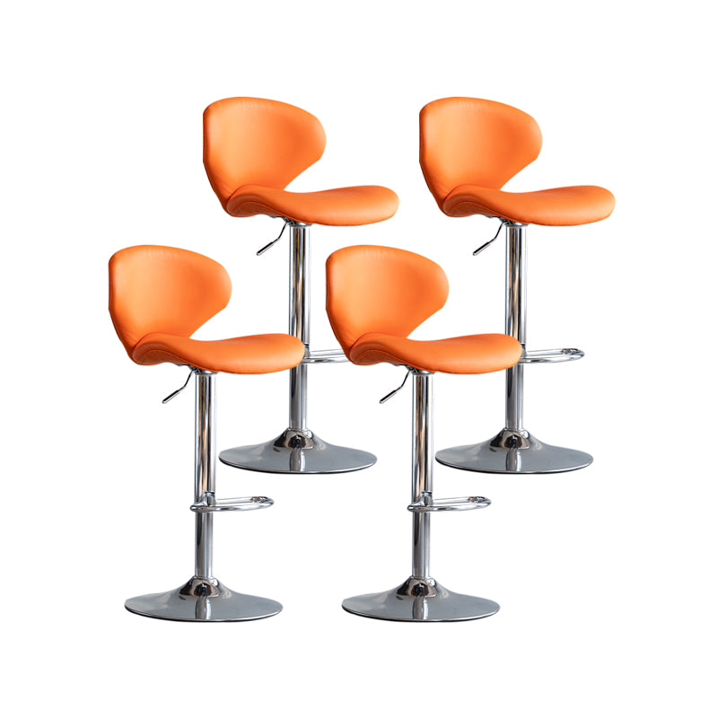 Scandinavian Matte Finish Adjustable Height Swivel Bar Stool Leather Home Stool
