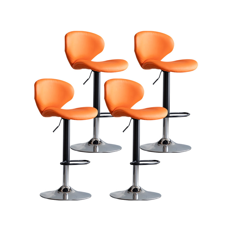 Scandinavian Matte Finish Adjustable Height Swivel Bar Stool Leather Home Stool