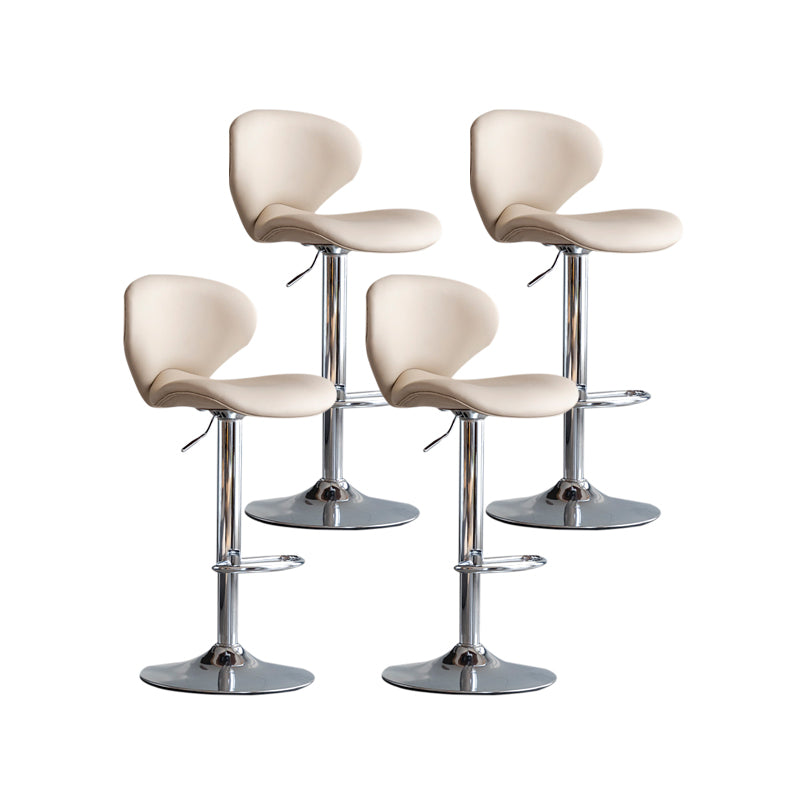 Scandinavian Matte Finish Adjustable Height Swivel Bar Stool Leather Home Stool