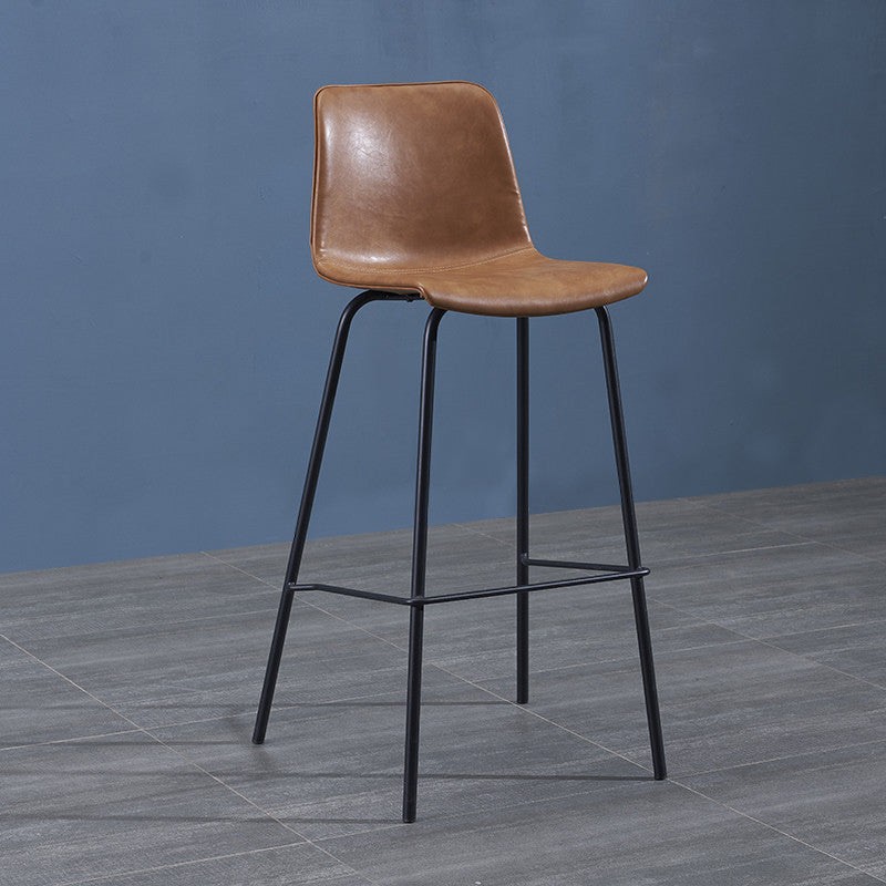Contemporary Style Bar-stool Leather Counter Bar Stool for Kitchen Bar with Metal Legs