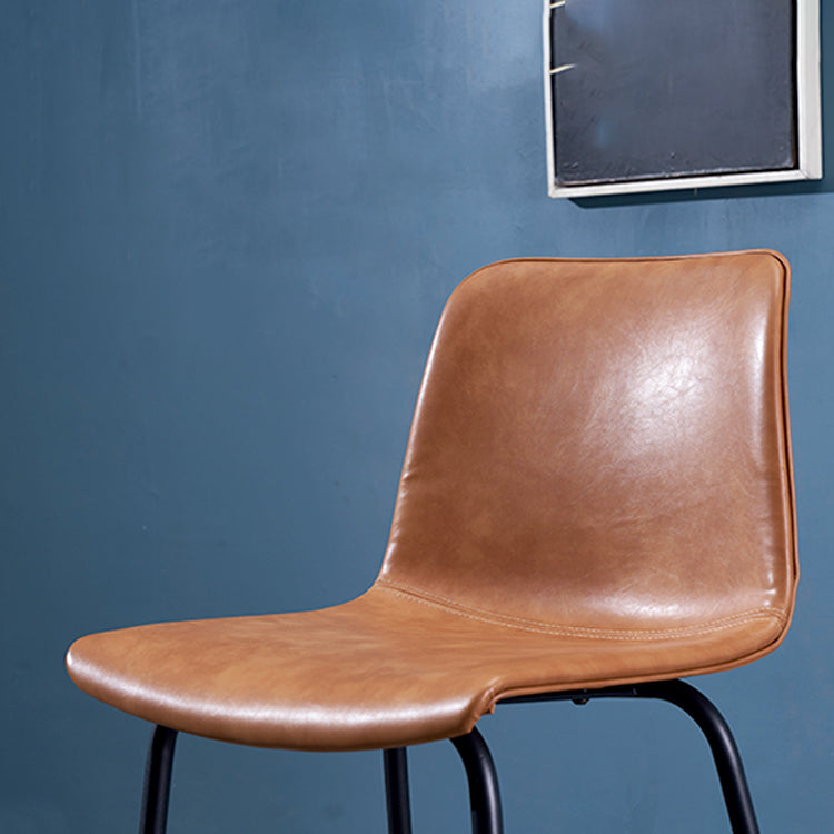 Contemporary Style Bar-stool Leather Counter Bar Stool for Kitchen Bar with Metal Legs
