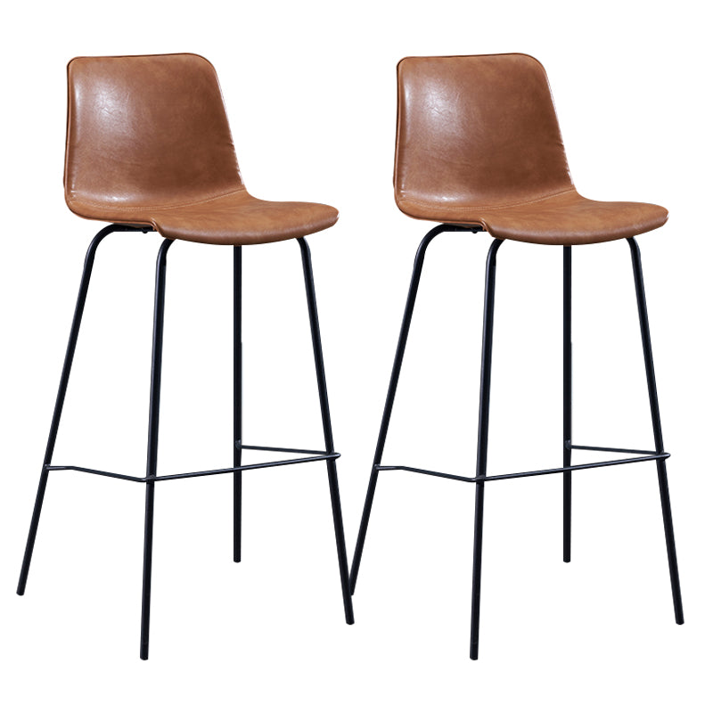 Contemporary Style Bar-stool Leather Counter Bar Stool for Kitchen Bar with Metal Legs