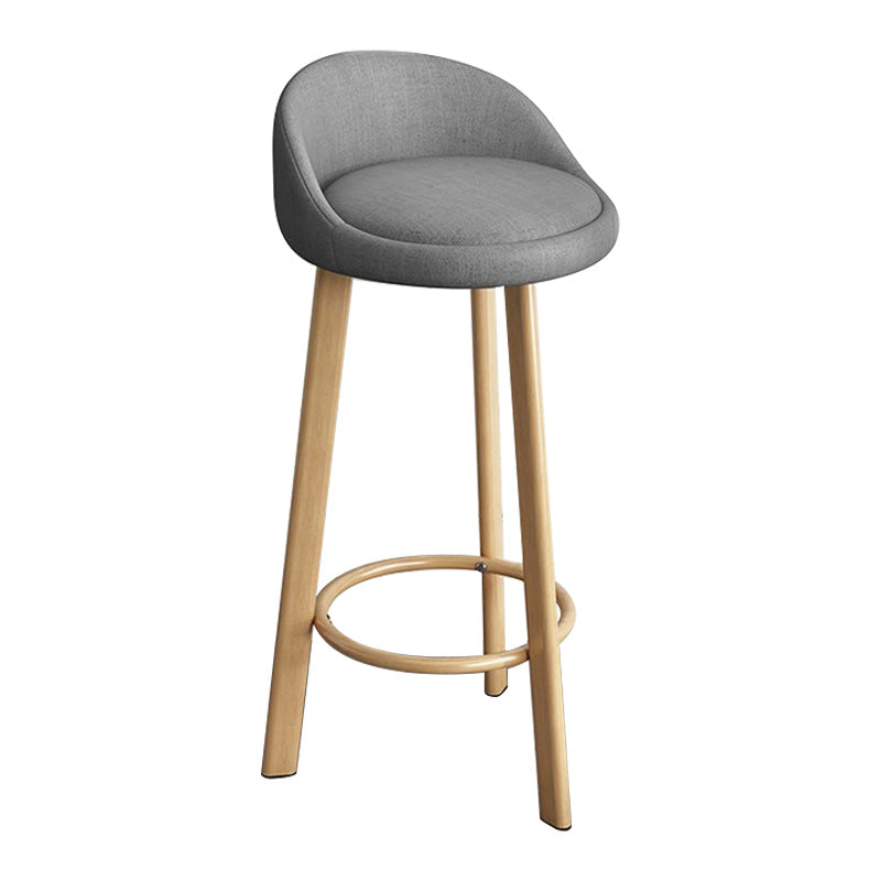 Low Back Footrest Upholstered Home Stool Glam 27-inch Matte Finish Barstool