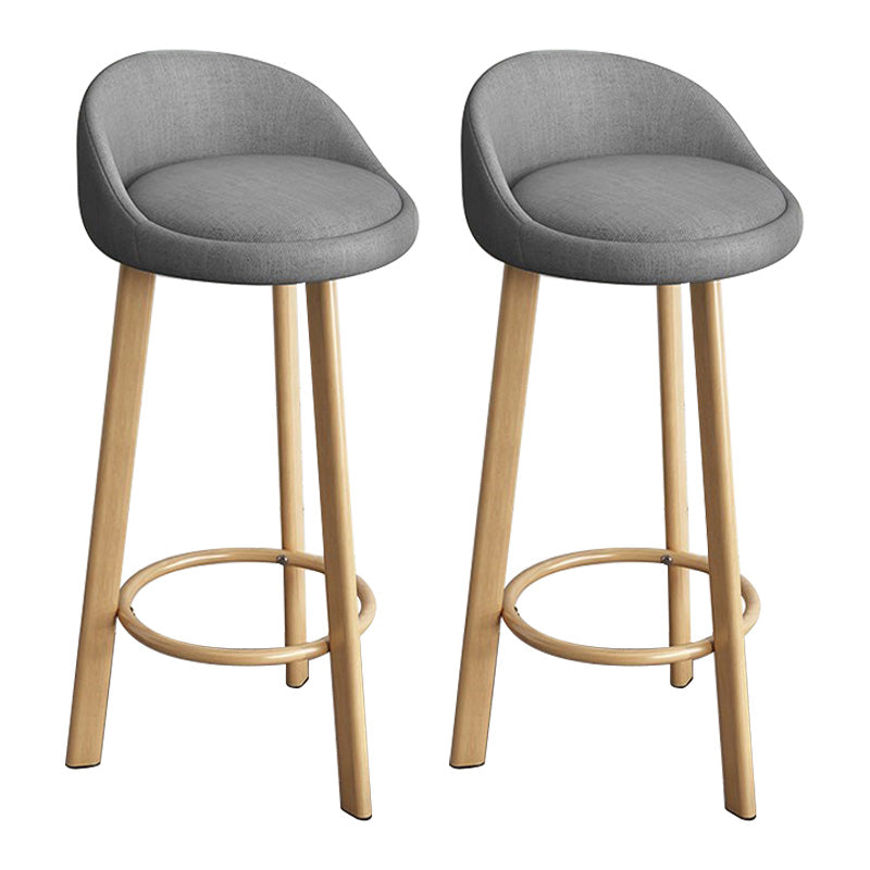 Low Back Footrest Upholstered Home Stool Glam 27-inch Matte Finish Barstool