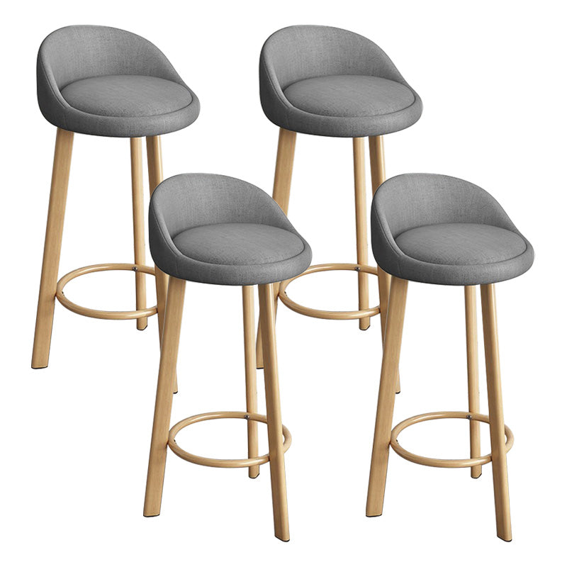 Low Back Footrest Upholstered Home Stool Glam 27-inch Matte Finish Barstool