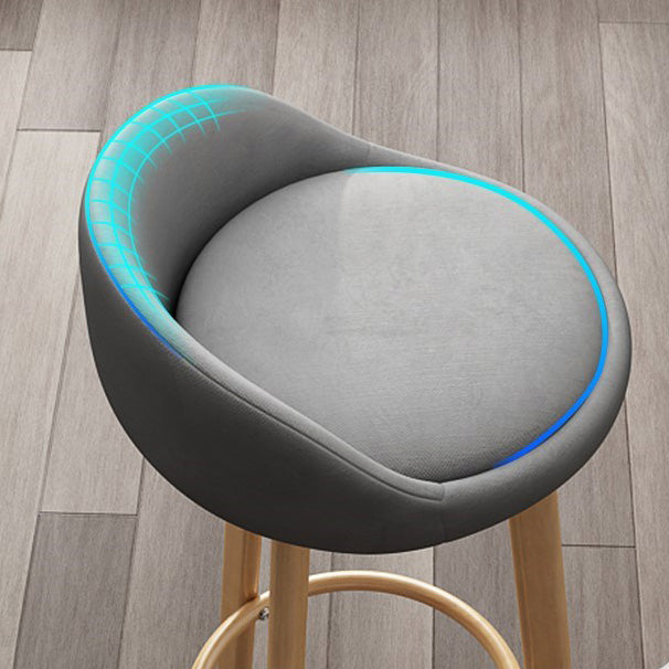 Low Back Footrest Upholstered Home Stool Glam 27-inch Matte Finish Barstool