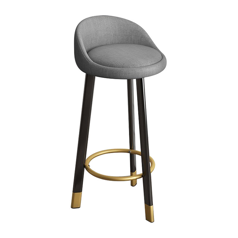 Low Back Footrest Upholstered Home Stool Glam 27-inch Matte Finish Barstool