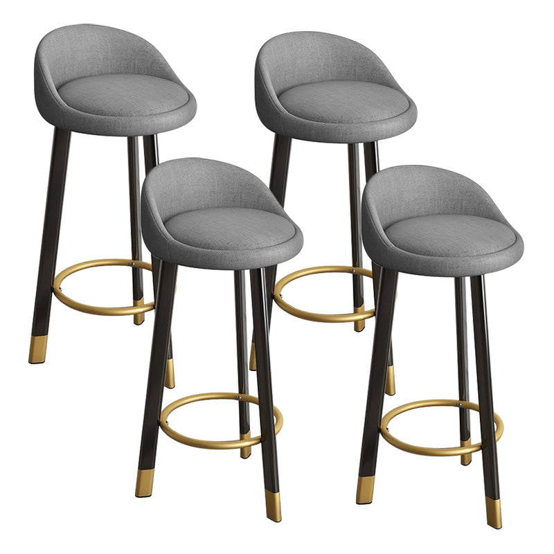 Low Back Footrest Upholstered Home Stool Glam 27-inch Matte Finish Barstool