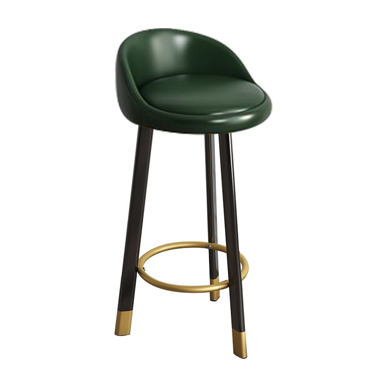 Low Back Footrest Upholstered Home Stool Glam 27-inch Matte Finish Barstool