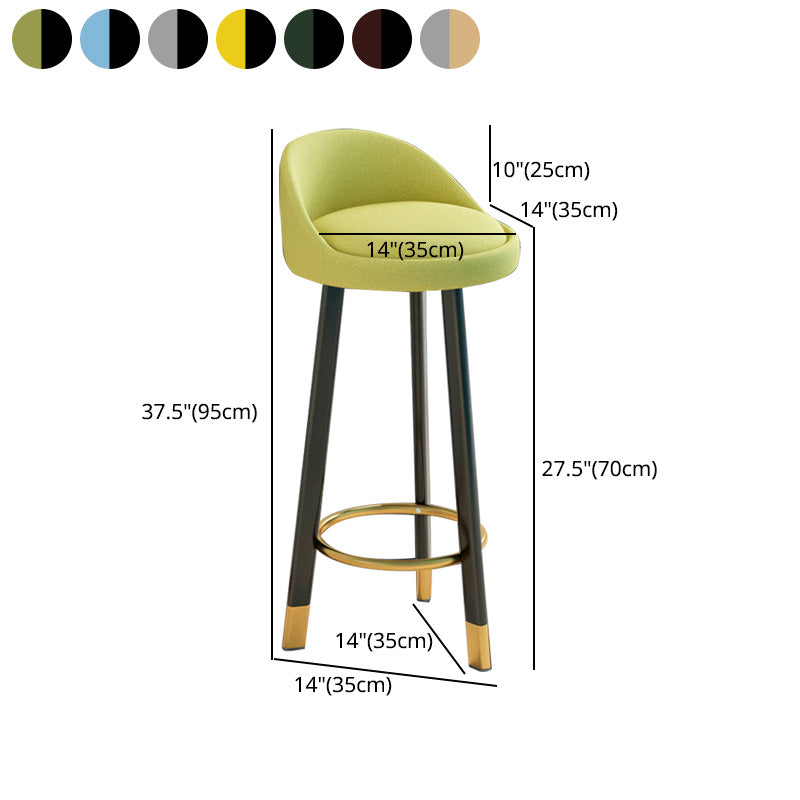 Low Back Footrest Upholstered Home Stool Glam 27-inch Matte Finish Barstool