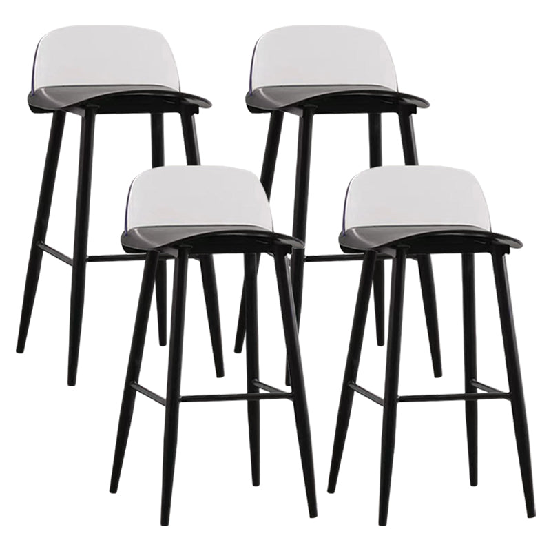 Modern Rectangle Bar and Counter Stool Low Back Stool with 4 Legs