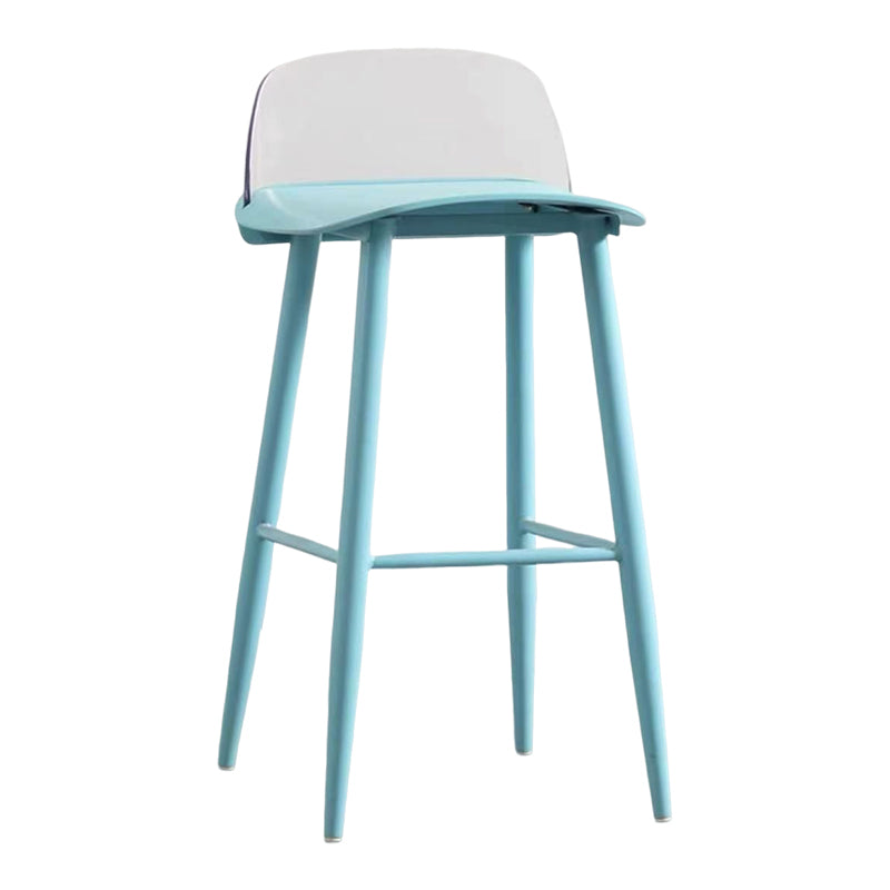 Modern Rectangle Bar and Counter Stool Low Back Stool with 4 Legs
