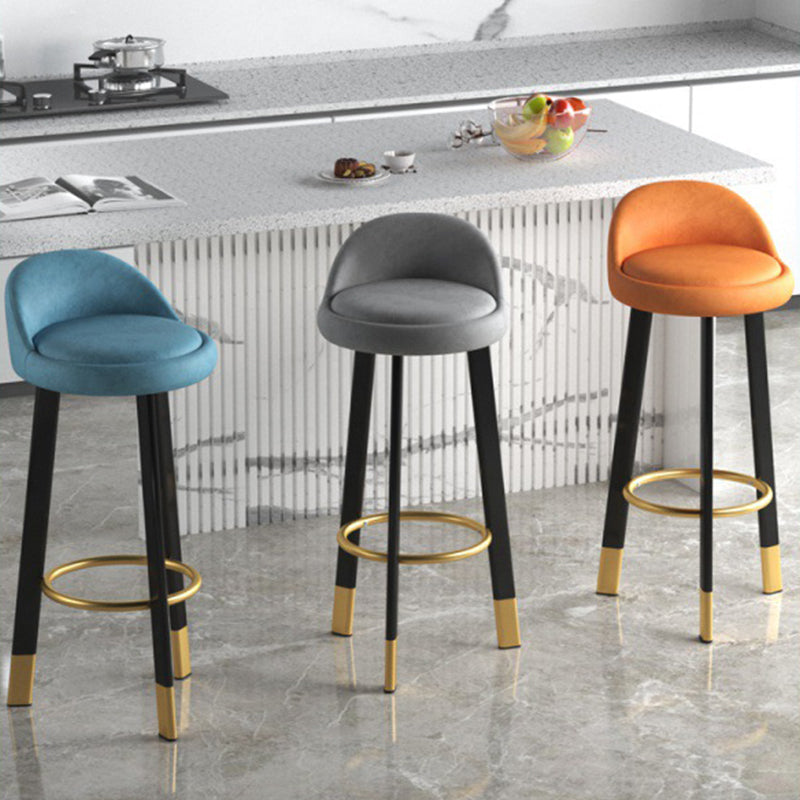 Metal Modern Kitchen Dining Room Armless Stool Low Back Bar Stool