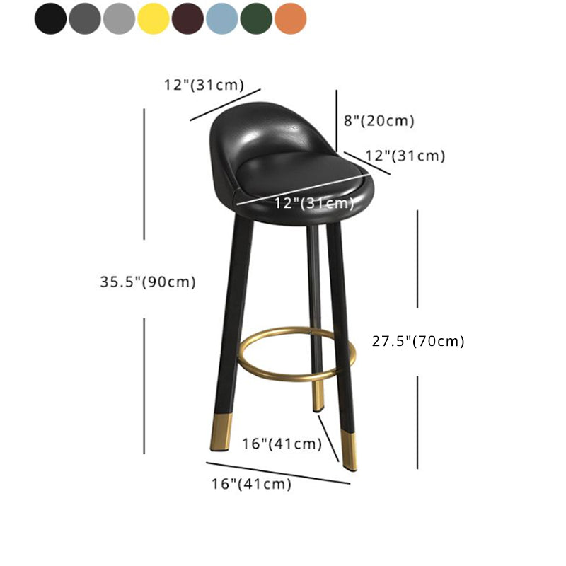 Metal Modern Kitchen Dining Room Armless Stool Low Back Bar Stool