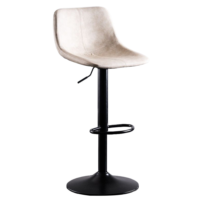 Industrial Bar and Counter Stool Low Back Stool with Pedestal Base in Black