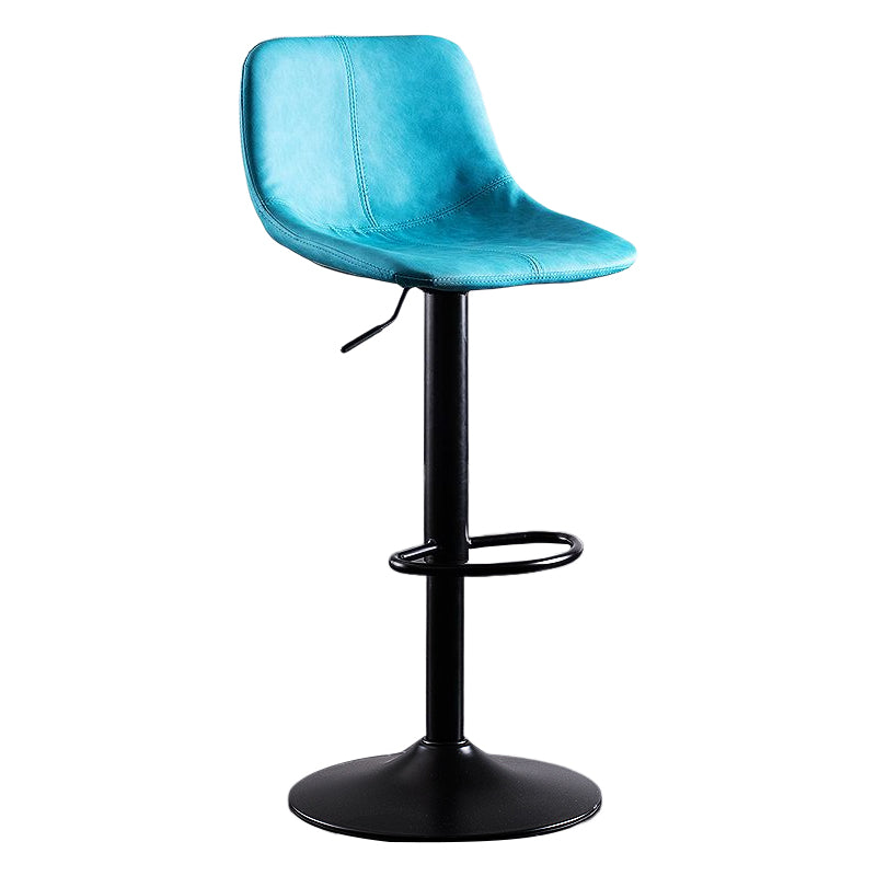 Industrial Bar and Counter Stool Low Back Stool with Pedestal Base in Black