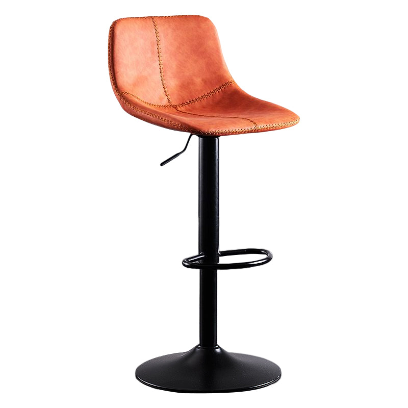 Industrial Bar and Counter Stool Low Back Stool with Pedestal Base in Black