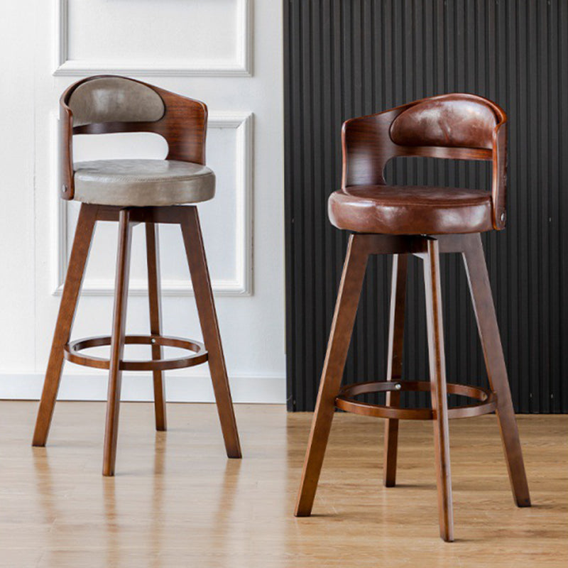 Contemporary Style Low Back Barstools with Cushion Upholstered Bar Stools