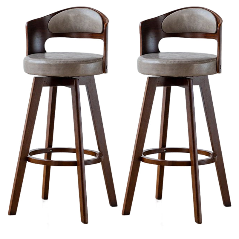 Contemporary Style Low Back Barstools with Cushion Upholstered Bar Stools