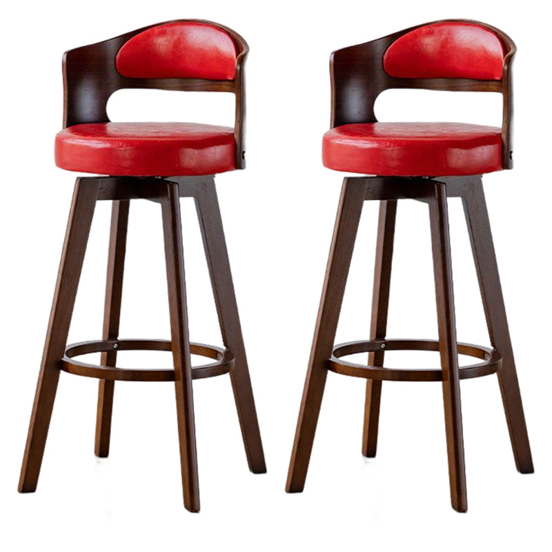 Contemporary Style Low Back Barstools with Cushion Upholstered Bar Stools