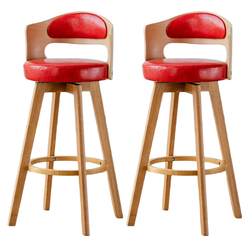 Contemporary Style Low Back Barstools with Cushion Upholstered Bar Stools