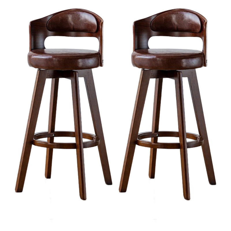 Contemporary Style Low Back Barstools with Cushion Upholstered Bar Stools