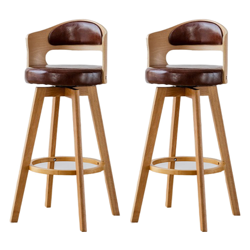 Contemporary Style Low Back Barstools with Cushion Upholstered Bar Stools