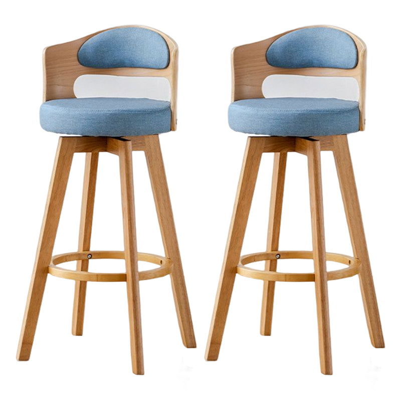 Contemporary Style Low Back Barstools with Cushion Upholstered Bar Stools