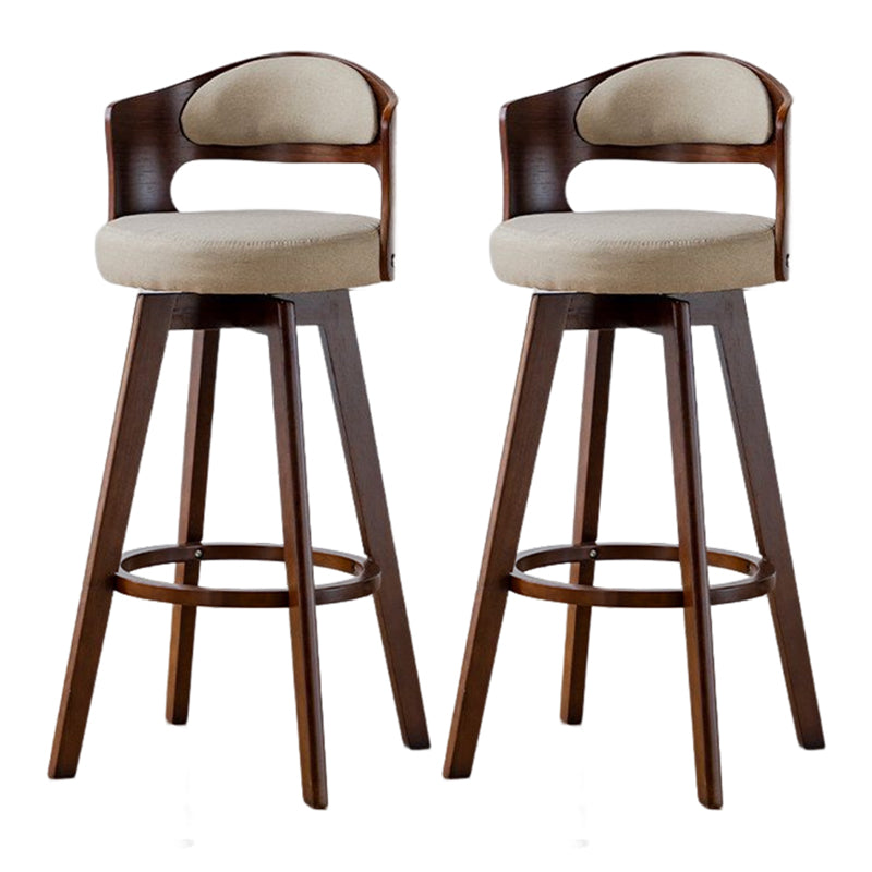 Contemporary Style Low Back Barstools with Cushion Upholstered Bar Stools