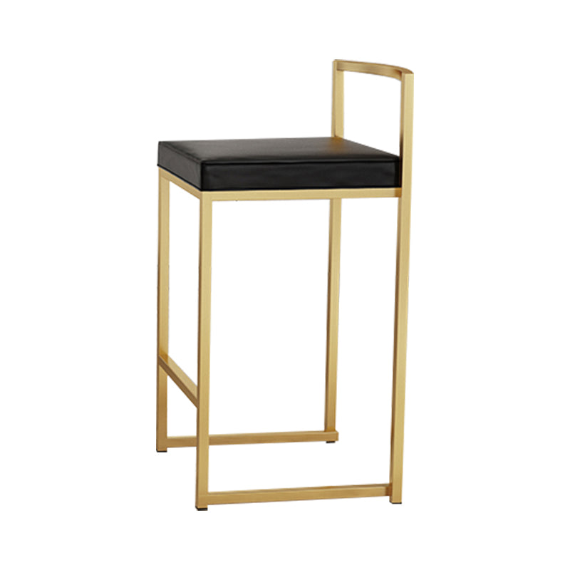 Glam Footrest Upholstered Bar Stool Matte Finish Home Low Back Stool